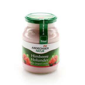Andechser Natur Bio Jogurt mild Himbeere Holunder Bild 0