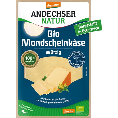 Andechser Natur Demeter Mondscheinkäse würzig in Scheiben 50 % Fett i. Tr.