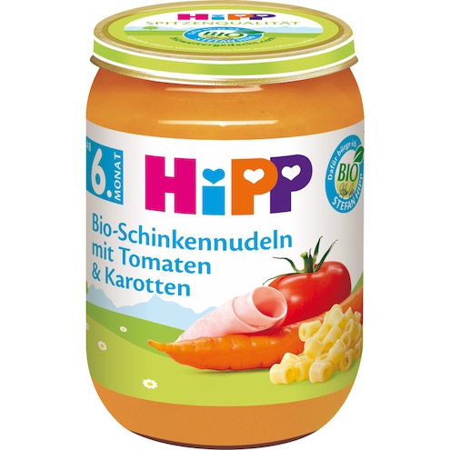 HiPP Bio Schinkennudeln mit Tomaten & Karotten ab 6. Monat