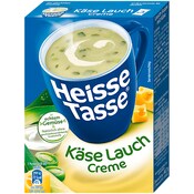 Heisse Tasse Käse-Lauch Creme