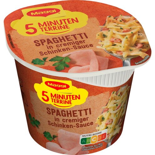 Maggi 5 Minuten Terrine Spaghetti in cremiger Schinkensauce