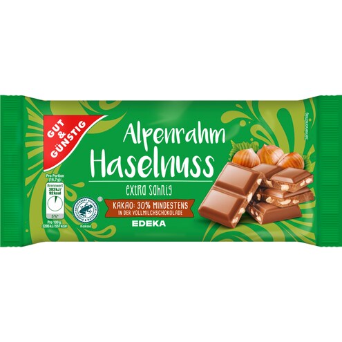 GUT&GÜNSTIG Alpenrahm-Haselnuss-Schokolade