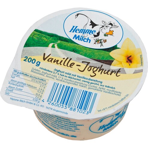 Hemme Milch Uckermark Vanille-Joghurt 3,7 % Fett