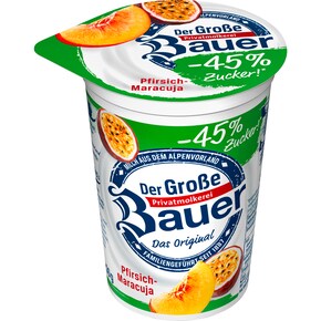 Bauer Der Grosse Bauer weniger Zucker Pfirsich-Maracuja 1,8 % Fett Bild 0