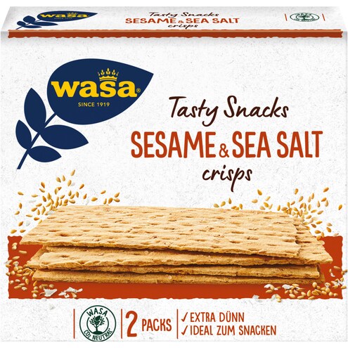 Wasa Tasty Snacks Crisps Sesame & Sea Salt