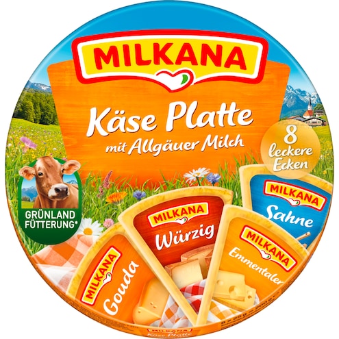 MILKANA Schmelzkäse Käse-Platte 20 - 45 % Fett i. Tr.