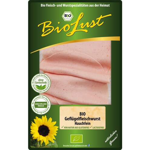 BioLust Bio Geflügelfleischwurst hauchfein