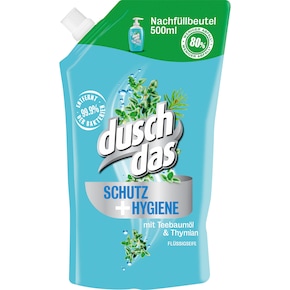 Duschdas Schutz + Hygiene mit Teebaumöl & Thymian Flüssigseife Nachfüllbeutel Bild 0