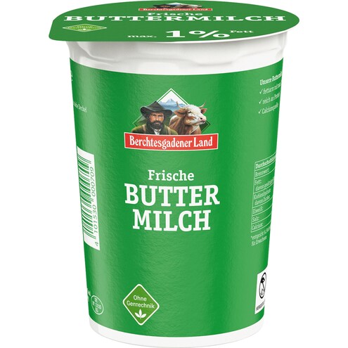 Berchtesgadener Land Frische Buttermilch 1% Fett