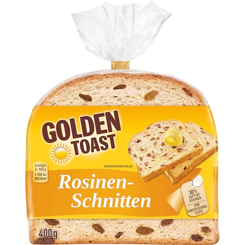 Golden Toast Rosinen Schnitten