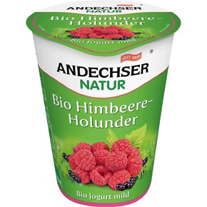 Andechser Natur Bio Jogurt mild Himbeere-Holunder 3,7% Fett Bild 0