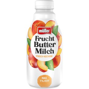 müller Fruchtbuttermilch Pfirsich-Nektarine max. 1 % Fett Bild 0