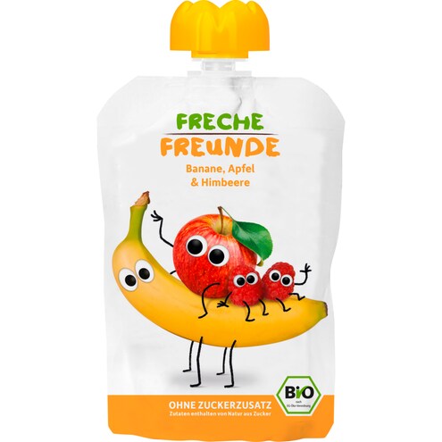 Freche Freunde Bio Quetschie Banane, Apfel & Himbeere