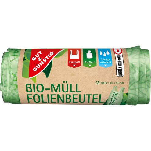 GUT&GÜNSTIG Bio-Folienmüllbeutel 15l