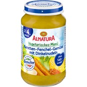 Alnatura Demeter Vegetarisches Menü Karotten-Fenchelgemüse Dinkelnudeln nach dem 4.Monat