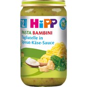 HiPP Bio Pasta Bambini Tagliatelle in Spinat-Käse-Sauce ab 12. Monat