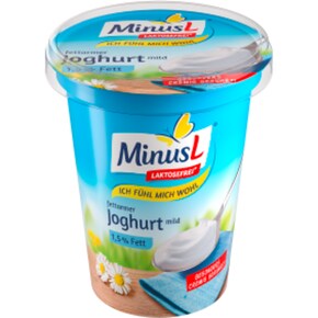 MinusL Laktosefrei fettarmer Joghurt mild 1,5 % Fett Bild 0