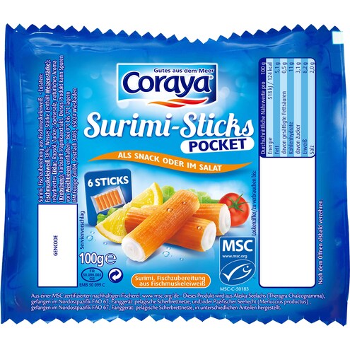 Coraya Surimi Sticks Pocket MSC