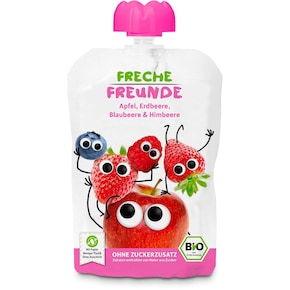Freche Freunde Bio Quetschie Apfel, Erdbeere, Blaubeere & Himbeere Bild 0