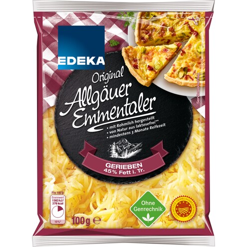 EDEKA Allgäuer Emmentaler gerieben 45% Fett i. Tr.