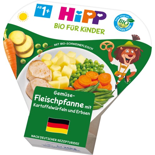 HiPP Bio Gemüse-Fleischpfanne mit Kartoffelwürfeln und Erbsen ab 1 Jahr