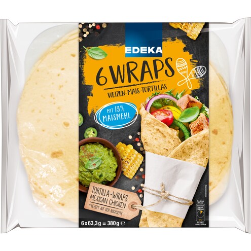 EDEKA Wraps Weizen-Mais-Tortillas mit 13% Maismehl