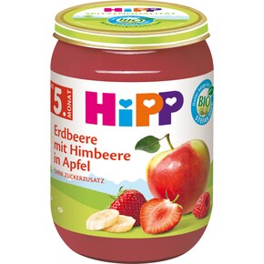 HiPP Bio Erdbeere mit Himbeere in Apfel ab 5. Monat Bild 0