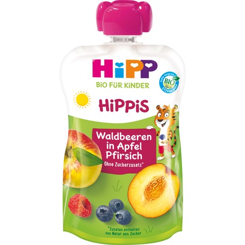 HiPP Bio Hippis Waldbeeren in Apfel-Pfirsich ab 1 Jahr
