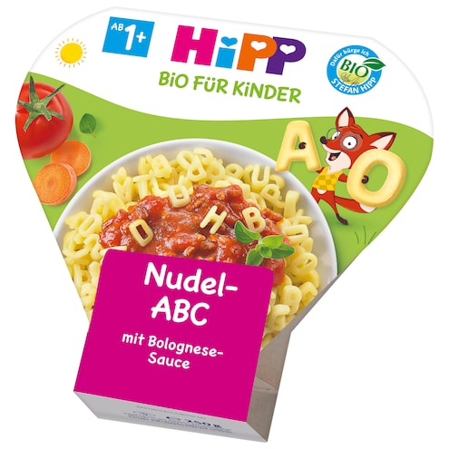 Hipp Bio Menü Fliegendes Nudel-ABC mit Bolognese Sauce 1-3 Jahre