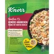 Knorr Familien-Fix Gemüse-Hähnchen Pfanne mit bunten Nudeln