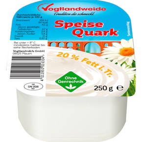 Vogtlandweide Speisequark 20 % Fett i. Tr. Bild 0