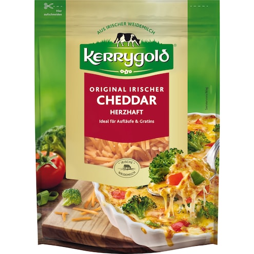 Kerrygold Original Irischer Cheddar herzhaft gerieben 50 % Fett i. Tr.