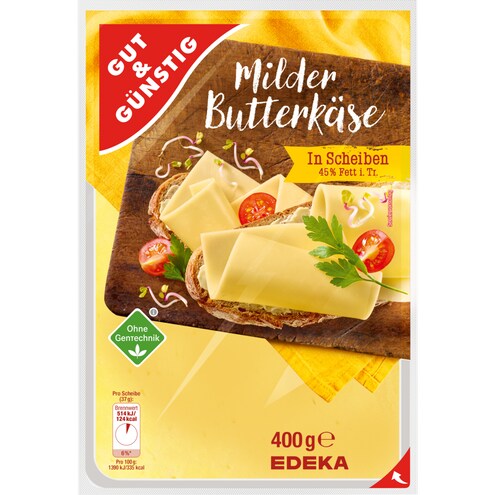 GUT&GÜNSTIG Butterkäse in Scheiben 45% Fett i. Tr.