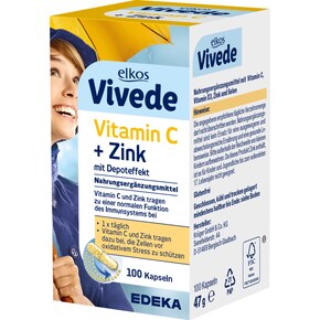 EDEKA elkos VIVEDE Vitamin C+Zink Depot Kapseln Bild 0