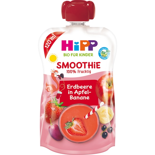 HiPP Bio Smoothie Erdbeere in Apfel-Banane ab 1 Jahr | bei Bringmeister ...