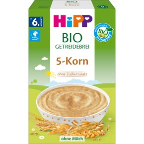 Hipp Bio Getreidebrei 5-Korn ungesüßt ab dem 6.Monat Bild 0