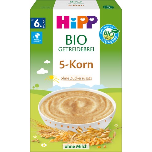 Hipp Bio Getreidebrei 5-Korn ungesüßt ab dem 6.Monat