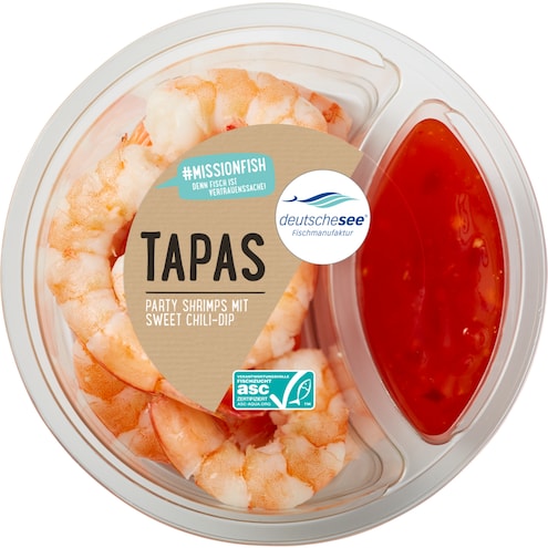 deutschesee ASC Tapas Party Shrimps mit Sweet Chili-Dip