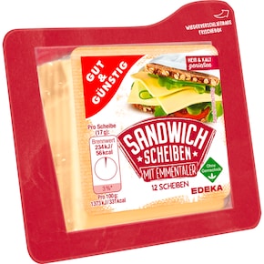 GUT&GÜNSTIG Sandwichscheiben Emmentaler 45% Fett i. Tr. Bild 0