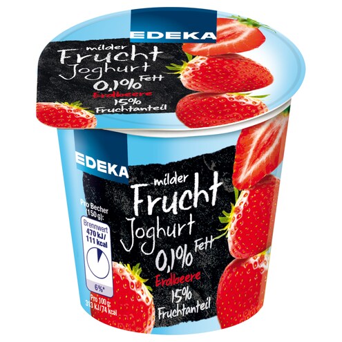 EDEKA Fruchtjoghurt 0,1% Fett Erdbeere