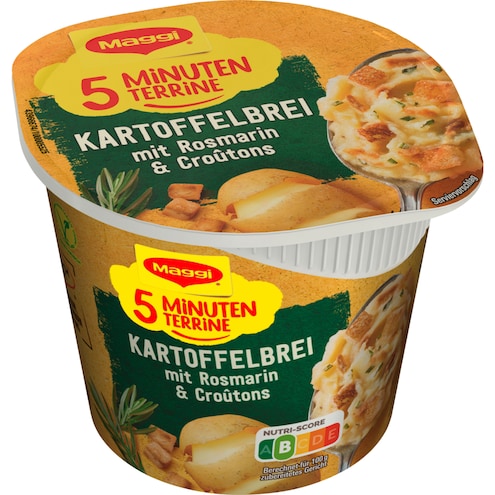 Maggi 5 Minuten Terrine Kartoffelbrei mit Rosmarin & Kräutercroutons