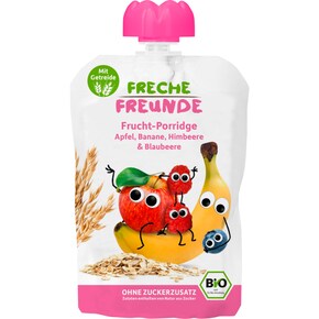 Freche Freunde Bio Quetschie Frucht-Porridge Apfel, Banane, Himbeere & Blaubeere Bild 0