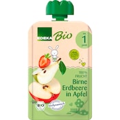 EDEKA Bio Quetschbeutel Birne Erdbeere in Apfel
