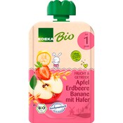 EDEKA Bio Quetschbeutel Apfel Erdbeere Banane mit Hafer