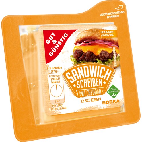GUT&GÜNSTIG Sandwichscheiben Cheddar 45% Fett i. Tr.