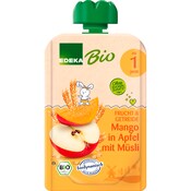 EDEKA Bio Quetschbeutel Mango, Orange in Apfel mit Müsli