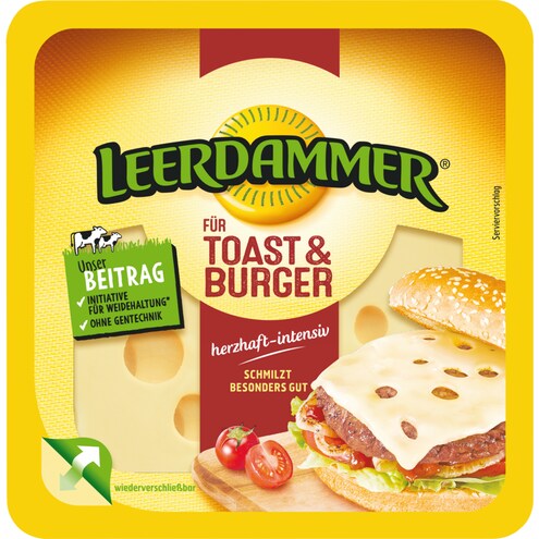 Leerdammer Toast & Burger Scheiben herzhaft 48 % Fett i. Tr.