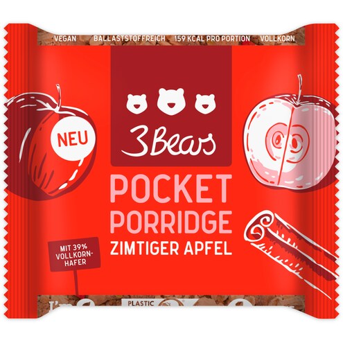 3Bears Pocket Porridge Zimtiger Apfel