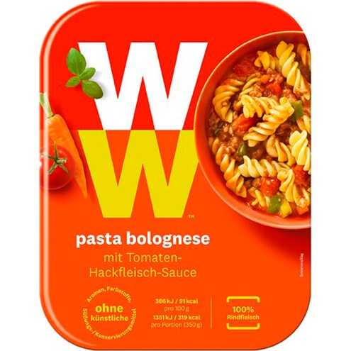 WW Pasta Bolognese mit Tomaten-Hackfleisch-Sauce
