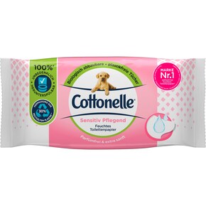 Cottonelle Feuchtes Toilettenpapier Sensitiv Pflegend Extra sanft&parfümfrei Bild 0